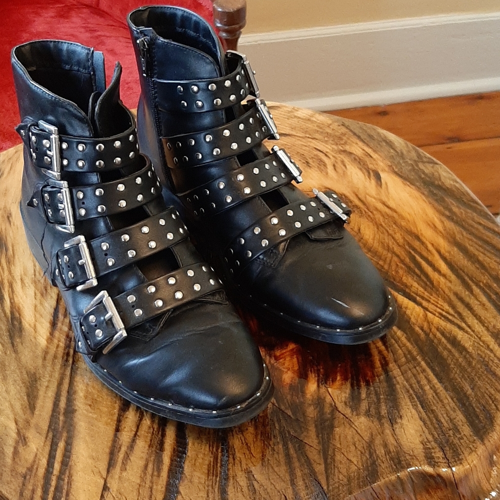 Mossimo Supply Co. Studded buckle ankle boots